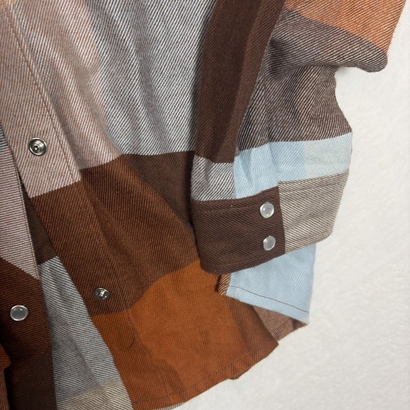 Idyllwind MIRANDA LAMBERT Womens Size L Blue Plaid Flannel Western Snap Up Shirt - Picture 6 of 7